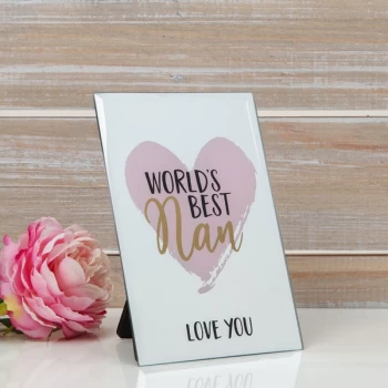 Image of Mirror Glass Plaque - World's Best Nan