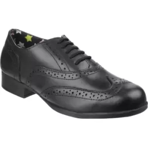Image of Hush Puppies Girls Kada Smart Polished Leather Brogue School Shoes UK Size 5 (US 5.5, EU 21.5)