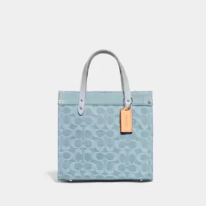 Image of Coach Field Washed Denim Tote 22 Bag
