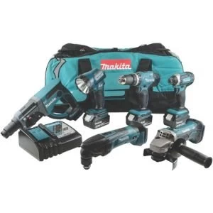 Image of Makita LXT Cordless 18 V 4Ah 6 piece Power tool kit DLX6075M