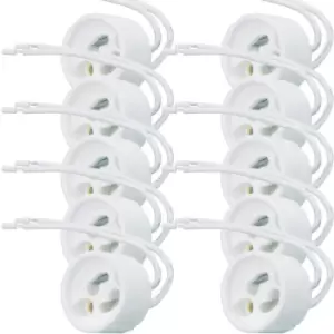Image of 10x GU10 Bayonet Light Bulb/Lamp Fitting Ceramic LED Holder Connector Downlight
