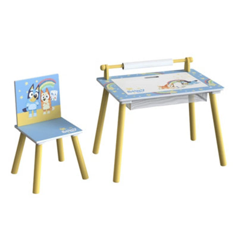 Image of Bluey Kids Table And Chair Set - Wooden Activity Table For Toddlers