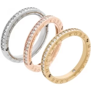 Image of Ladies Michael Kors Multi colour gold Size L.5 Iconic Ring