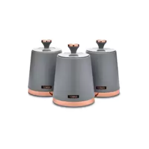 Image of Cavaletto Set of 3 Canisters Grey - Tower