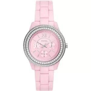 Image of Ladies Fossil Stella Multifunction Pink Castor Oil Watch
