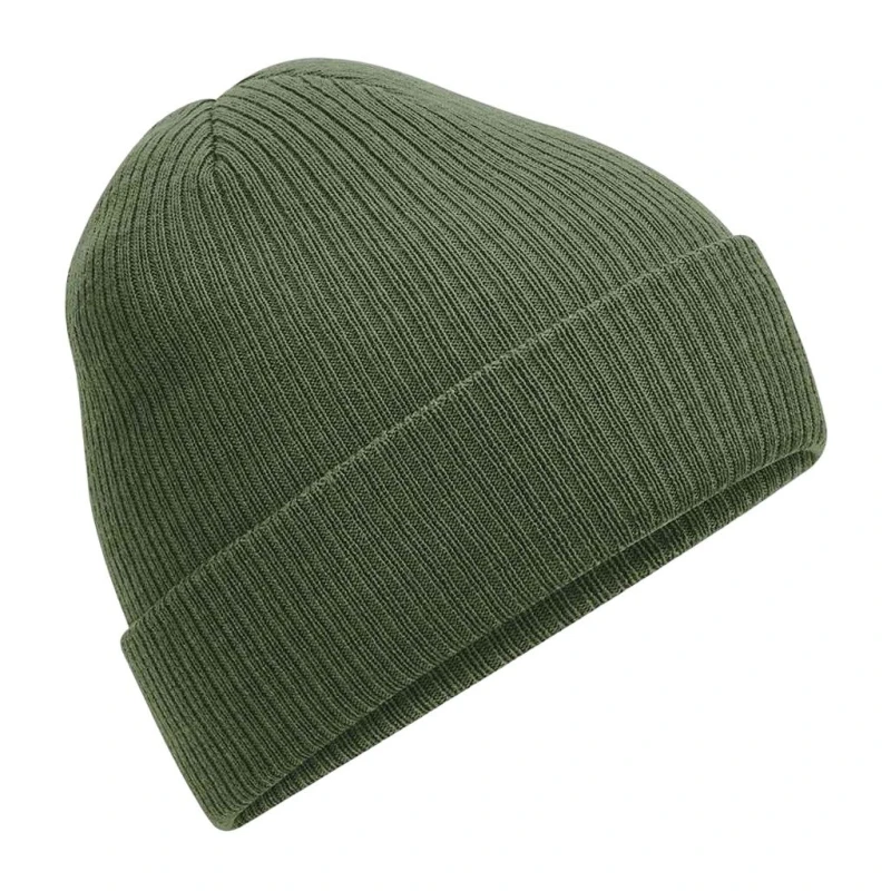 Image of Beechfield Beechfield Men Ribbed Polylana Beanie in Dark Olive Dark Olive One Size Male 5063470384563