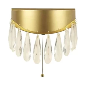 Image of Searchlight Jewel LED Wall Light, Gold, Crystal 4000K