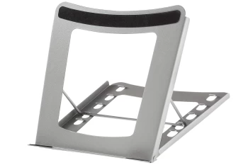 Image of ProperAV Adjustable Steel Construction Laptop or Tablet Riser Stand - Silver