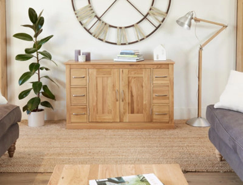 Image of Baumhaus Mobel Oak Six Drawer Sideboard