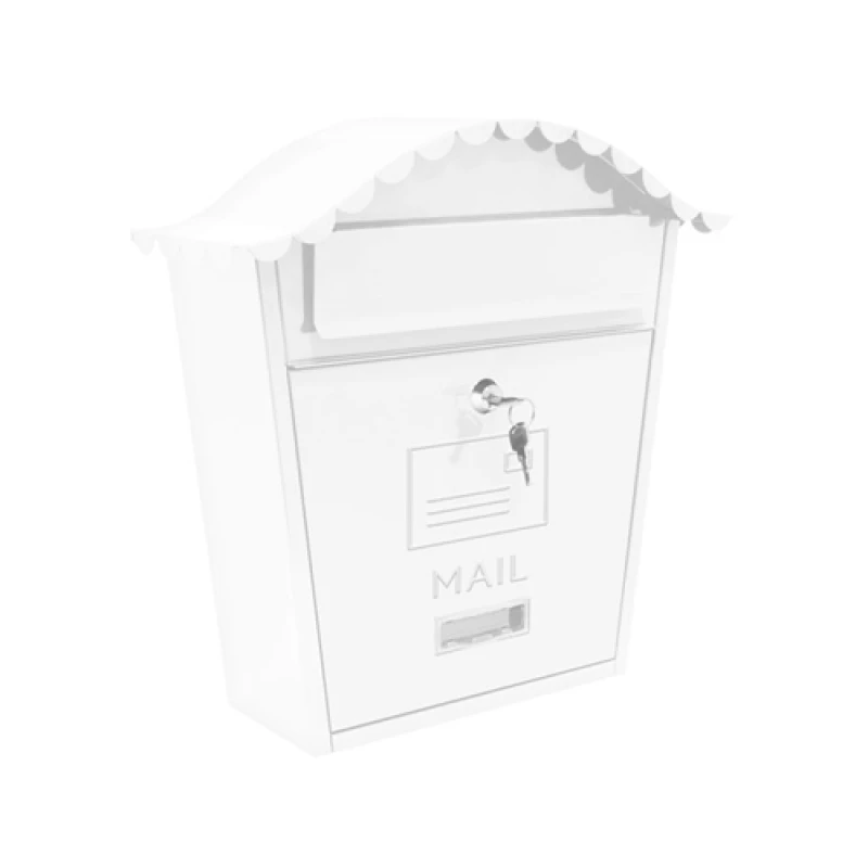Image of GardenKraft Classic Wall Galvanised Steel Post Box - White 26829