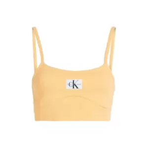 Image of Calvin Klein Jeans Badge Rib Bralette Top - Orange