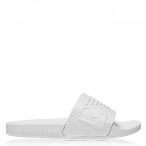 Image of Emporio Armani Logo Sliders White Size 10 Men