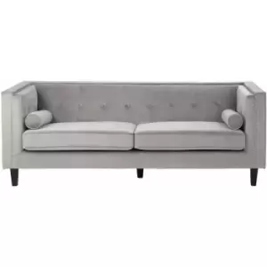Image of Premier Housewares - Felisa 3 Seat Grey Velvet Sofa