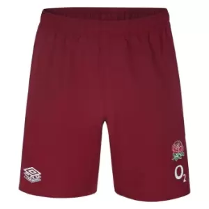 Image of Umbro England Rugby Gym Shorts 2023 2024 Adults - Red