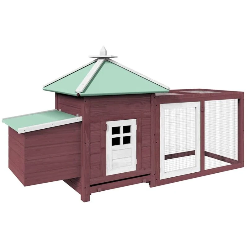 Image of VIDAXL Vidaxl - Chicken Coop with Nest Box Mocha 190x72x102cm Solid Firwood 8720286200346