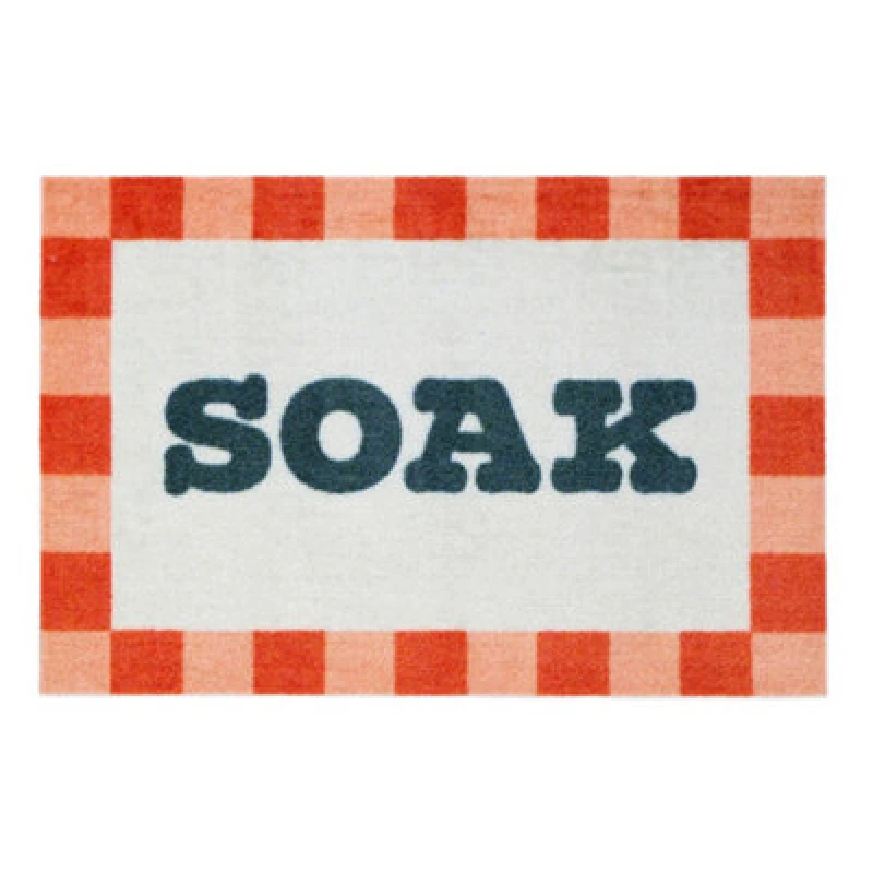 Image of My Mat Nylon Printed Bathroom Bright Soak Border 50X75, White 5.02613E+12