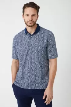 Image of Mens Short Sleeve Geo Knitted Polo