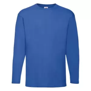 Image of Fruit Of The Loom Mens Valueweight Crew Neck Long Sleeve T-Shirt (S) (Royal)