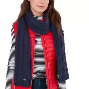Image of Joules Womens Elena Cable Knit Patterened Winter Scarf One Size