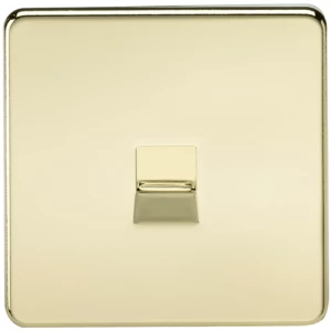 Image of KnightsBridge Screwless Polished Brass Telephone Extension Socket