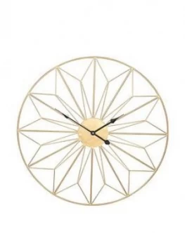 Image of Pacific Lifestyle Champagne Gold Metal Wall Clock