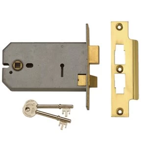 Image of Union 2077-6 3 Lever Horizontal Mortice Lock Polished Brass 149mm
