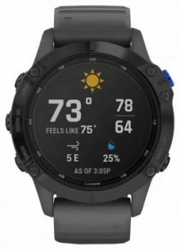 Image of Garmin Fenix 6 Pro Solar Black With Slate Grey Rubber Watch
