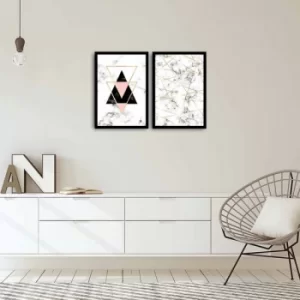 Image of 2PSCT-05 Multicolor Decorative Framed MDF Painting (2 Pieces)