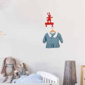 Image of Rabbit - Red Red Metal Wall Hook