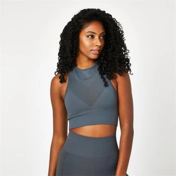 Image of Everlast High Neck Racer Sports Bra - Shark Grey
