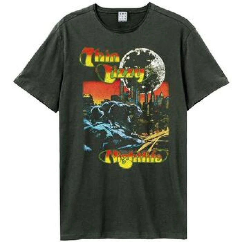 Image of Amplified Amplified Men Nightlife Thin Lizzy T-Shirt in Charcoal Size: X-Small Charcoal XS Male 5063750912011
