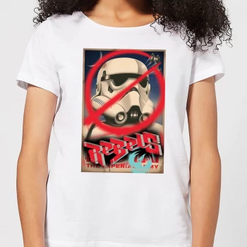 Image of Star Wars Rebels Poster Womens T-Shirt - White - 4XL