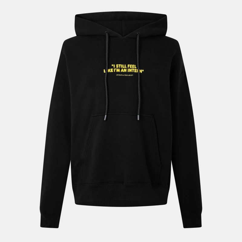 Image of Off White Mens Intern Skate Cotton Long Sleeve Hoodie Black male XXS