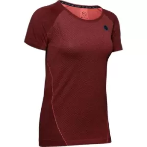 Image of Under Armour Rush Seamless T Shirt Womens - Red