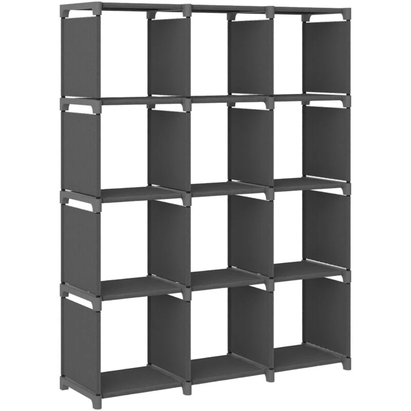 Image of VIDAXL 12-Cube Display Shelf Grey 103x30x141cm Fabric Vidaxl 8720286042731
