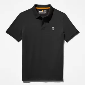 Image of Timberland Millers River Pique Polo Shirt For Men In Black Black, Size XXL