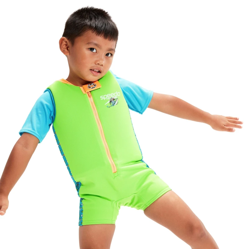 Image of Speedo Learn to Swim Float Suit Azure/Green unisex 2-3
