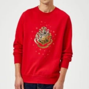 Image of Harry Potter Star Hogwarts Gold Crest Sweatshirt - Red - M