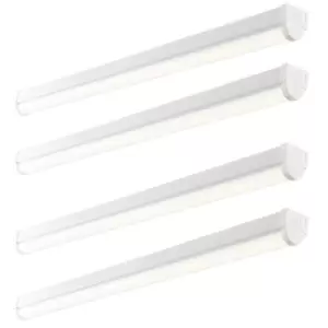 Image of 4 PK 4ft High Lumen Emergency Batten Light - 42.5W Cool White LED - Gloss White