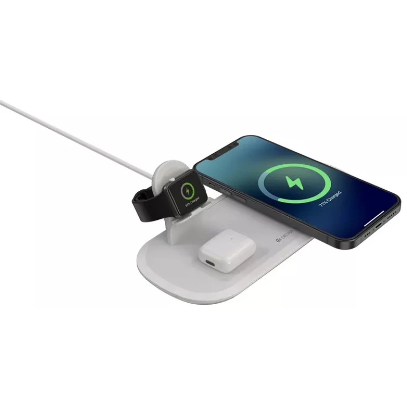 Image of DEVIA 15W Triple Wireless Magnetic Charging Pad - Apple iPhone. Airpod