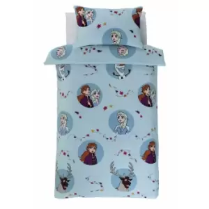 Image of Frozen Teddy Fleece Leaves Duvet Cover Set (Double) (Light Blue/Grey)