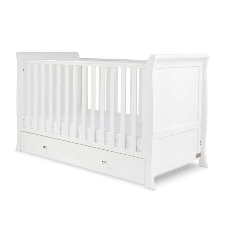Image of Ickle Bubba Snowdon Classic Cot Bed & Premium Sprung Mattress White unisex one