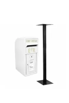 Image of White Royal Mail Post Box with Stand