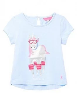 Image of Joules Toddler Girls Maggie Sea Horse T-Shirt - Blue, Size Age: 1 Year, Women