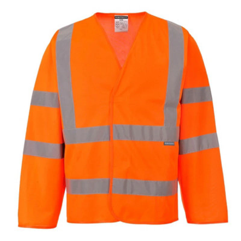 Image of Portwest Long Sleeve Hi Vis Waistcoat C473ORRS/M Colour: Orange