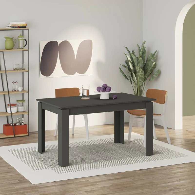 Image of Decortie Tolmen' Extendable Dining Table 120cm 4 Seater in Dark Grey Size: 2 Pack Dark Grey Unisex 2 Pack