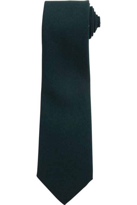 Image of Premier Premier Plain Polyester Tie in Bottle Green Bottle Green One Size Unisex 5063470682874