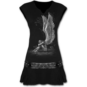 Image of Enslaved Angel Womens Medium Stud Waist Mini Dress - Black