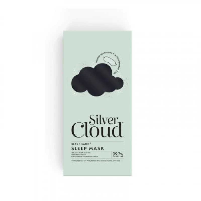 Image of Silver Cloud Black Satin Sleep Mask 1 unit