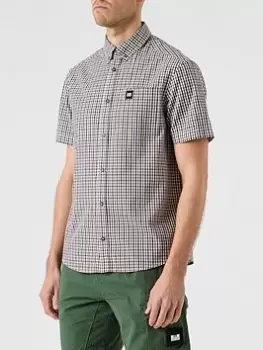 Image of Weekend Offender Joyce Short Sleeve Shirt - Brown, Brown Size M Men